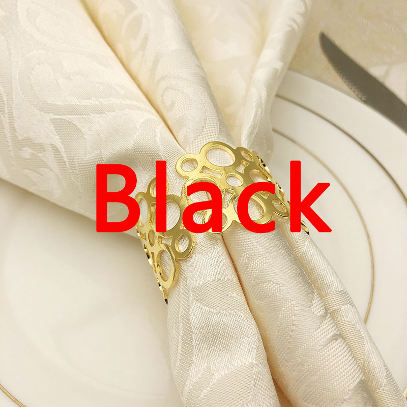 Metal Napkin Ring Napkin Buckle Towel Buckle Cloth Ring Golden Napkin Ring Hollow