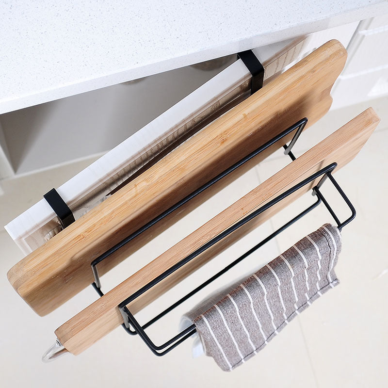 Kitchen cabinet hanging type vegetable board nail free rack