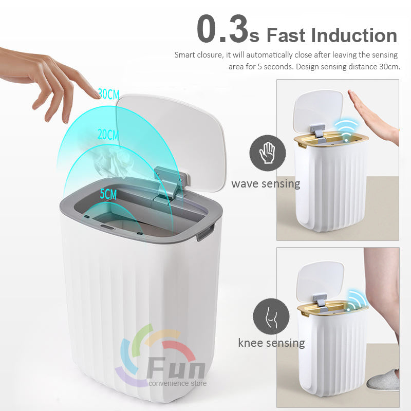 Automatic Smart Trash Can With Lid For Bathroom Storage Trash