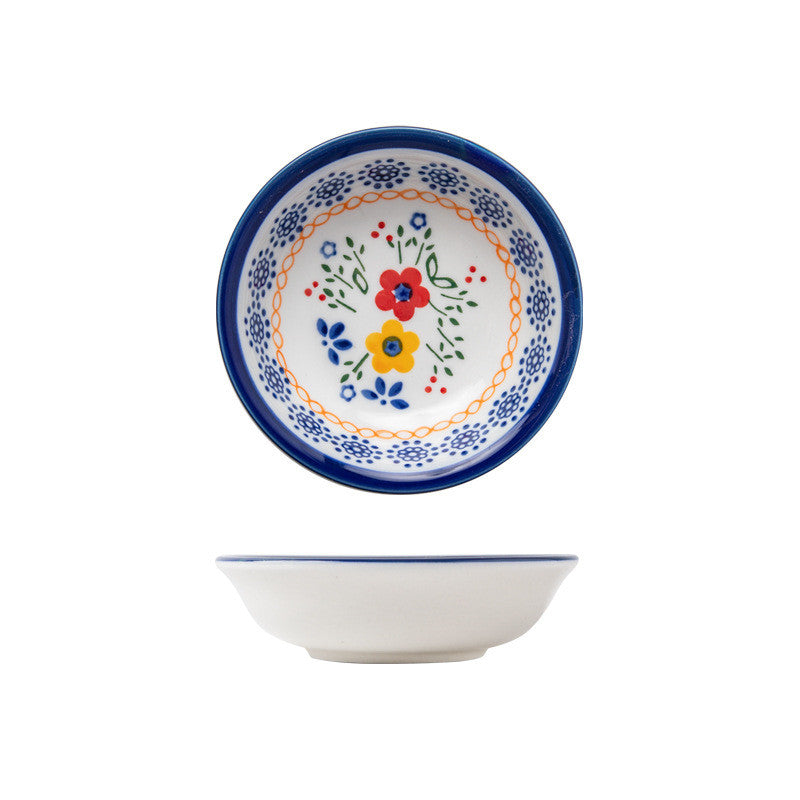 Creative Retro Ethnic Style Soup Bowls And Plates Custom Household Ceramic Tableware