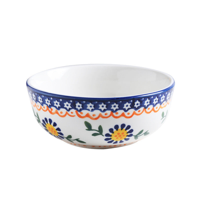 Creative Retro Ethnic Style Soup Bowls And Plates Custom Household Ceramic Tableware