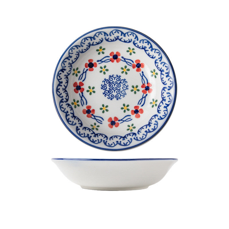 Creative Retro Ethnic Style Soup Bowls And Plates Custom Household Ceramic Tableware