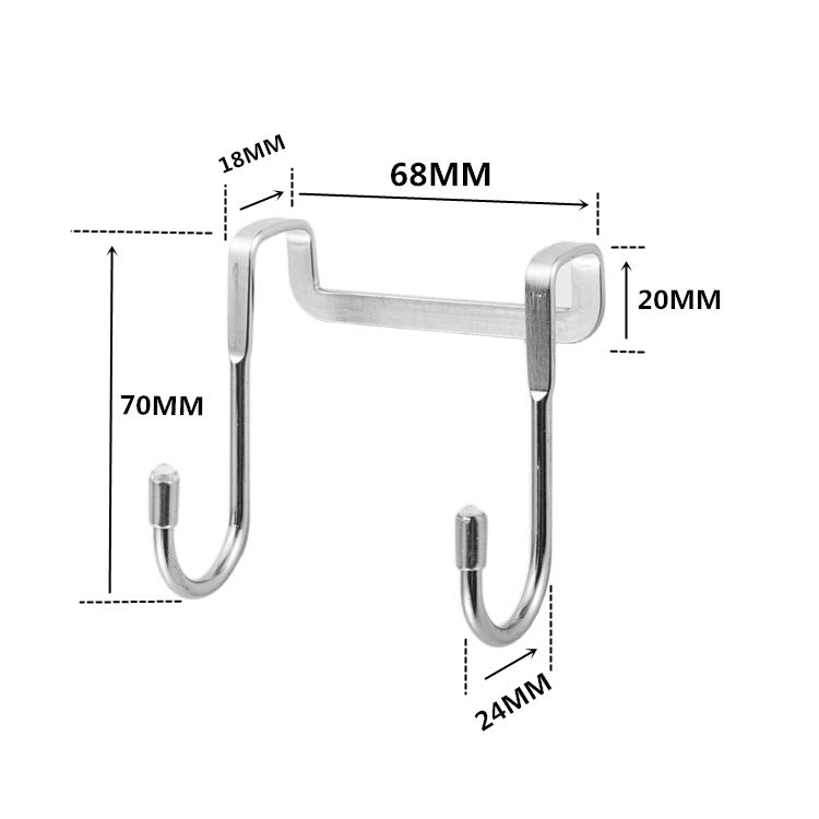 Stainless steel S-type hook kitchen cabinet door double hook bathroom hook dormitory bedside metal S-shaped hook