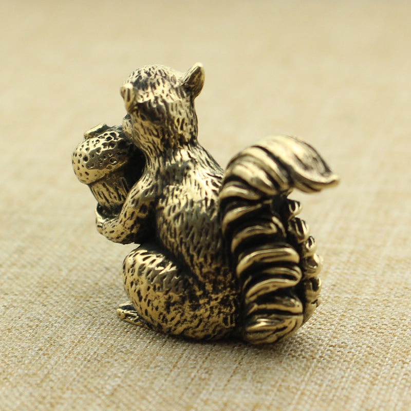 Brass Cute Squirrel Incense Holder Copper Art Hand Pieces