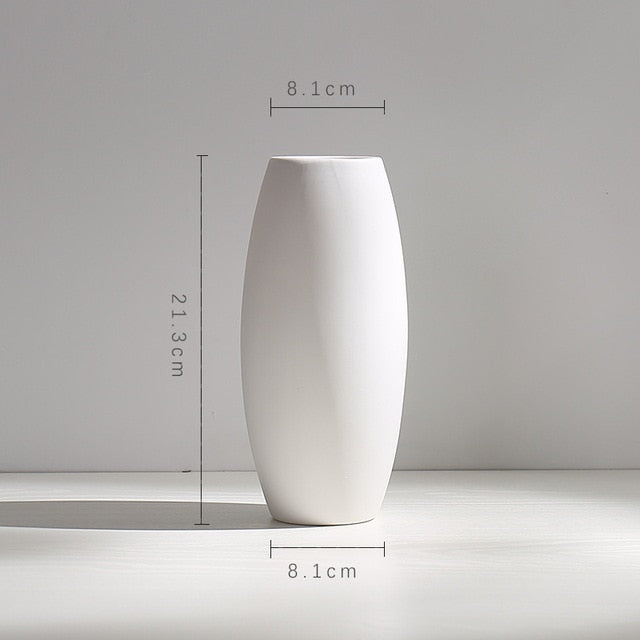 Modern Minimalist White Hemp Rope Ceramic Vase