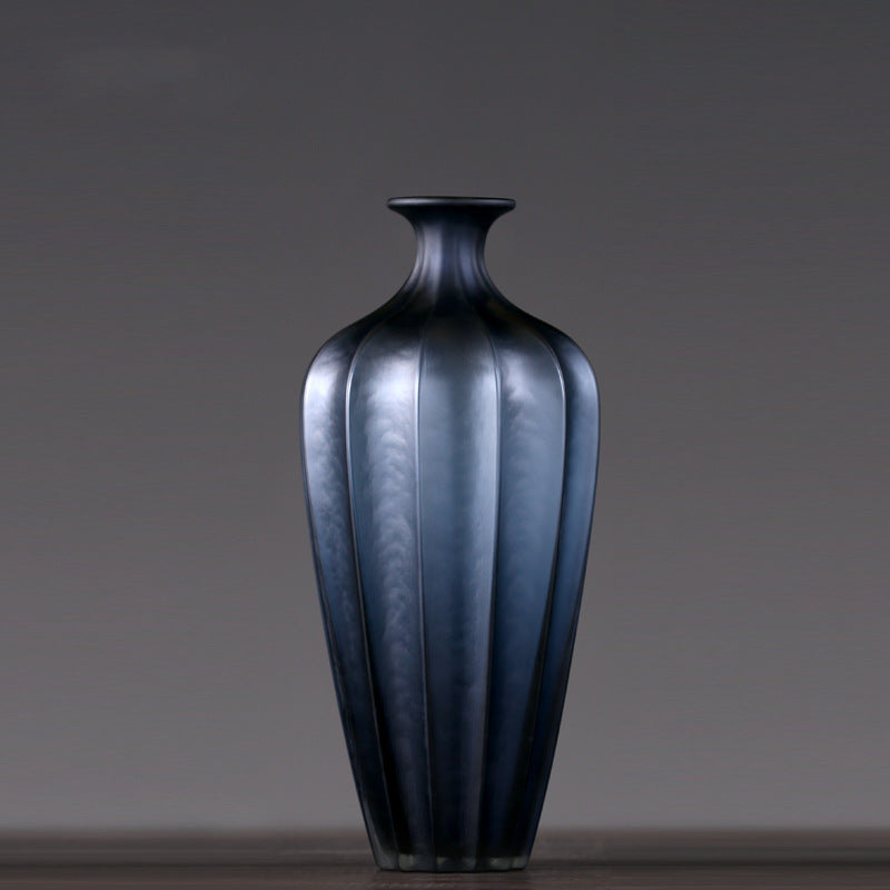 Blue Glass Vase American Modern Minimalist Model Room Furnishings