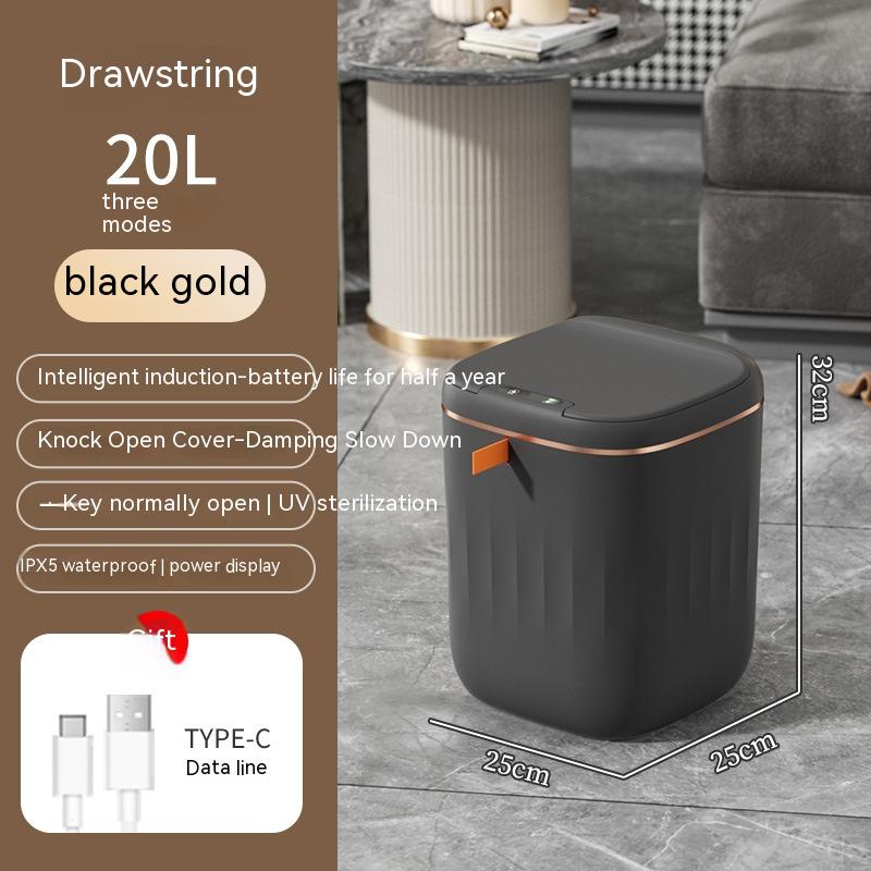 Automatic Smart Trash Can With Lid For Bathroom Storage Trash