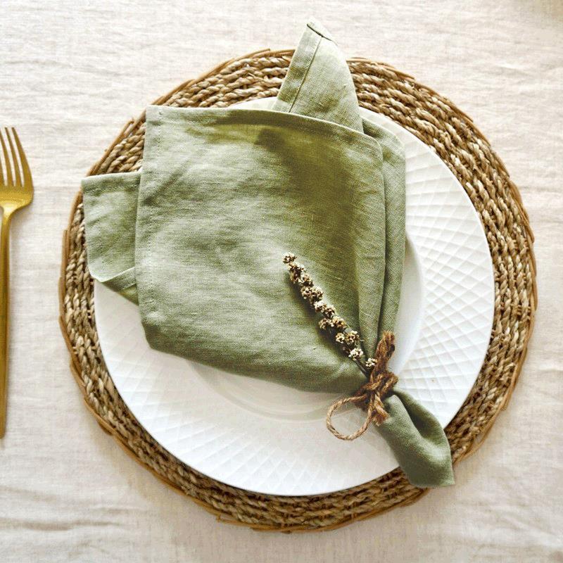 Linen Napkin Cloth Ins Simple Wiping Towel Square Scarf