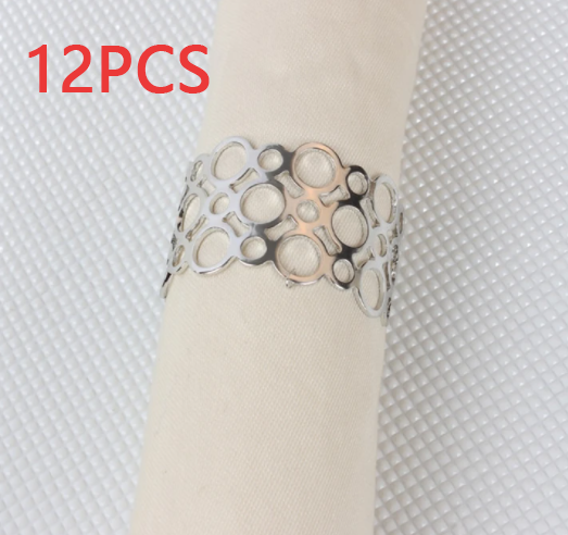 Metal Napkin Ring Napkin Buckle Towel Buckle Cloth Ring Golden Napkin Ring Hollow