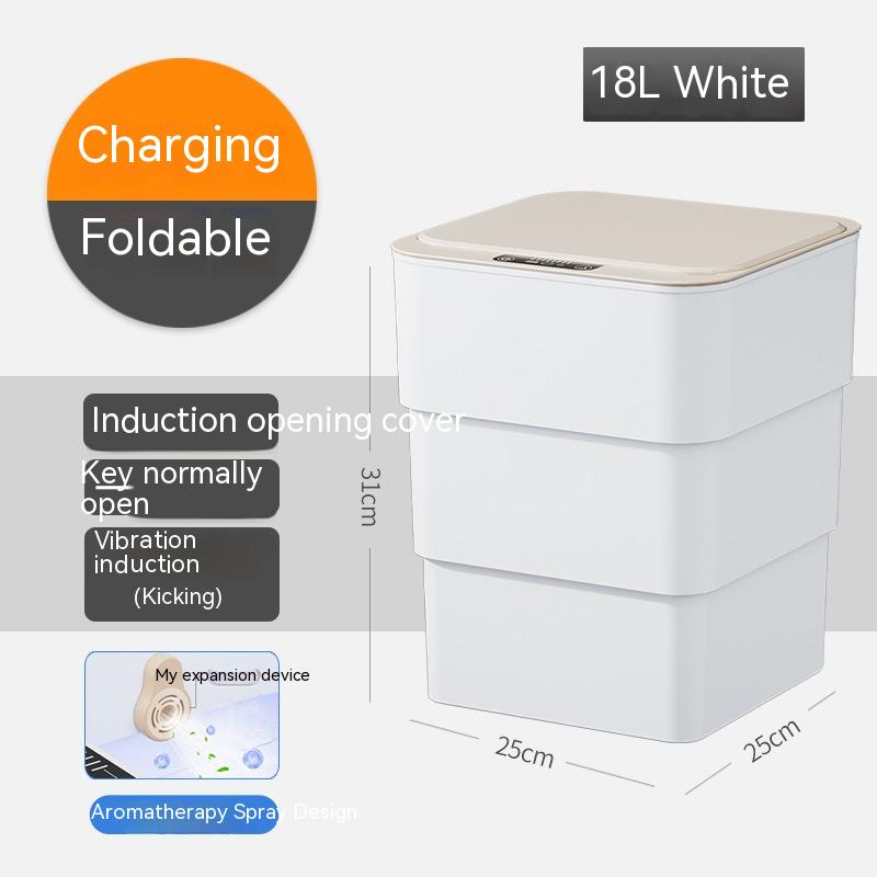 Automatic Smart Trash Can With Lid For Bathroom Storage Trash