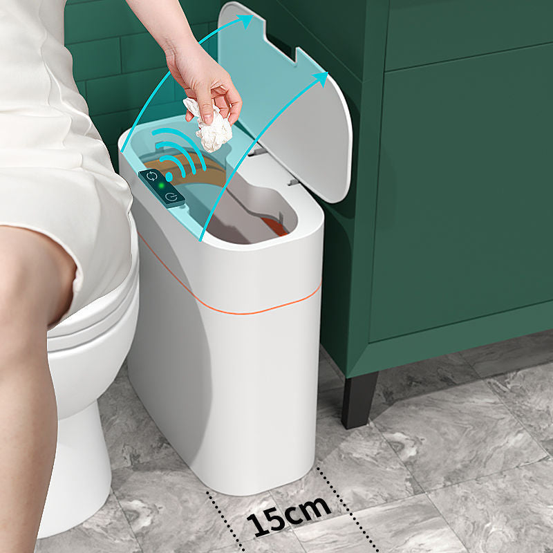 Automatic Smart Trash Can With Lid For Bathroom Storage Trash