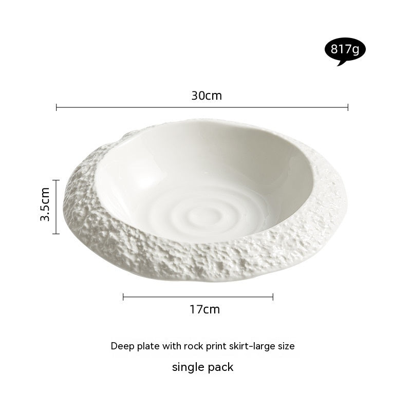 Rock Pattern Ceramic Household Deep Plates