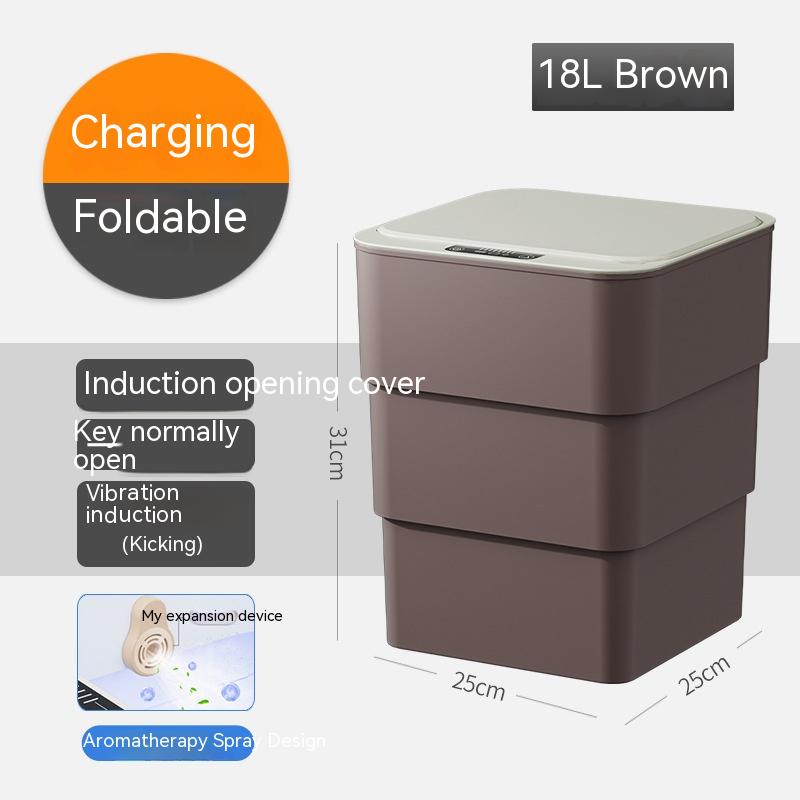 Automatic Smart Trash Can With Lid For Bathroom Storage Trash