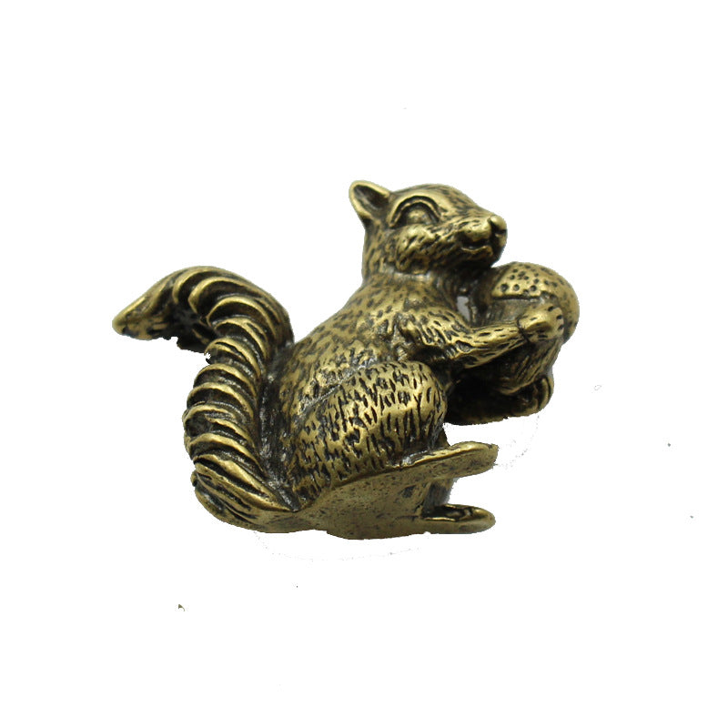 Brass Cute Squirrel Incense Holder Copper Art Hand Pieces