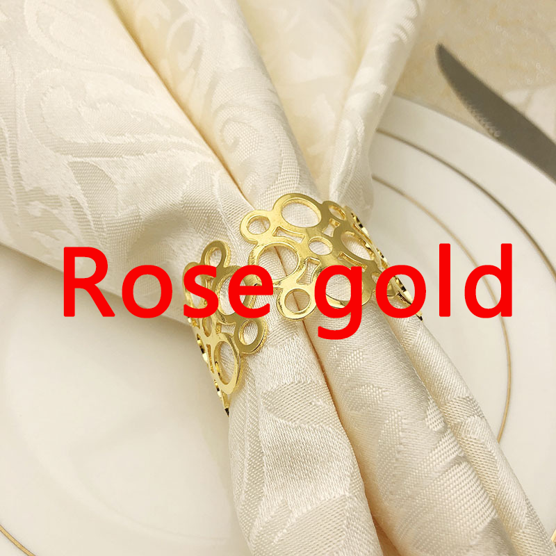 Metal Napkin Ring Napkin Buckle Towel Buckle Cloth Ring Golden Napkin Ring Hollow