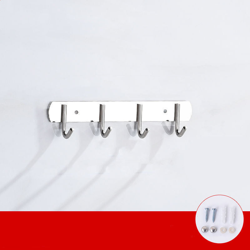 Punch-free Thickened Stainless Steel Hook Rack Kitchen Utensils Row Hook Storage