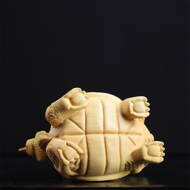 Dragon Tortoise Handle Pieces Of Wood Carving Ornaments