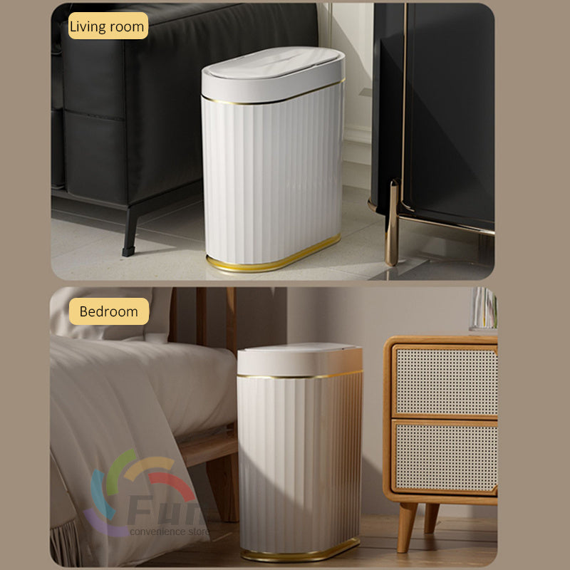 Automatic Smart Trash Can With Lid For Bathroom Storage Trash