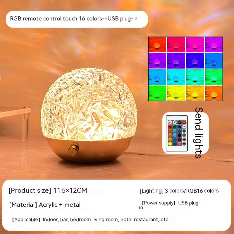 Rotating Water Ripple Light Shadow Ambience Light Sunset Spherical Table Lamp