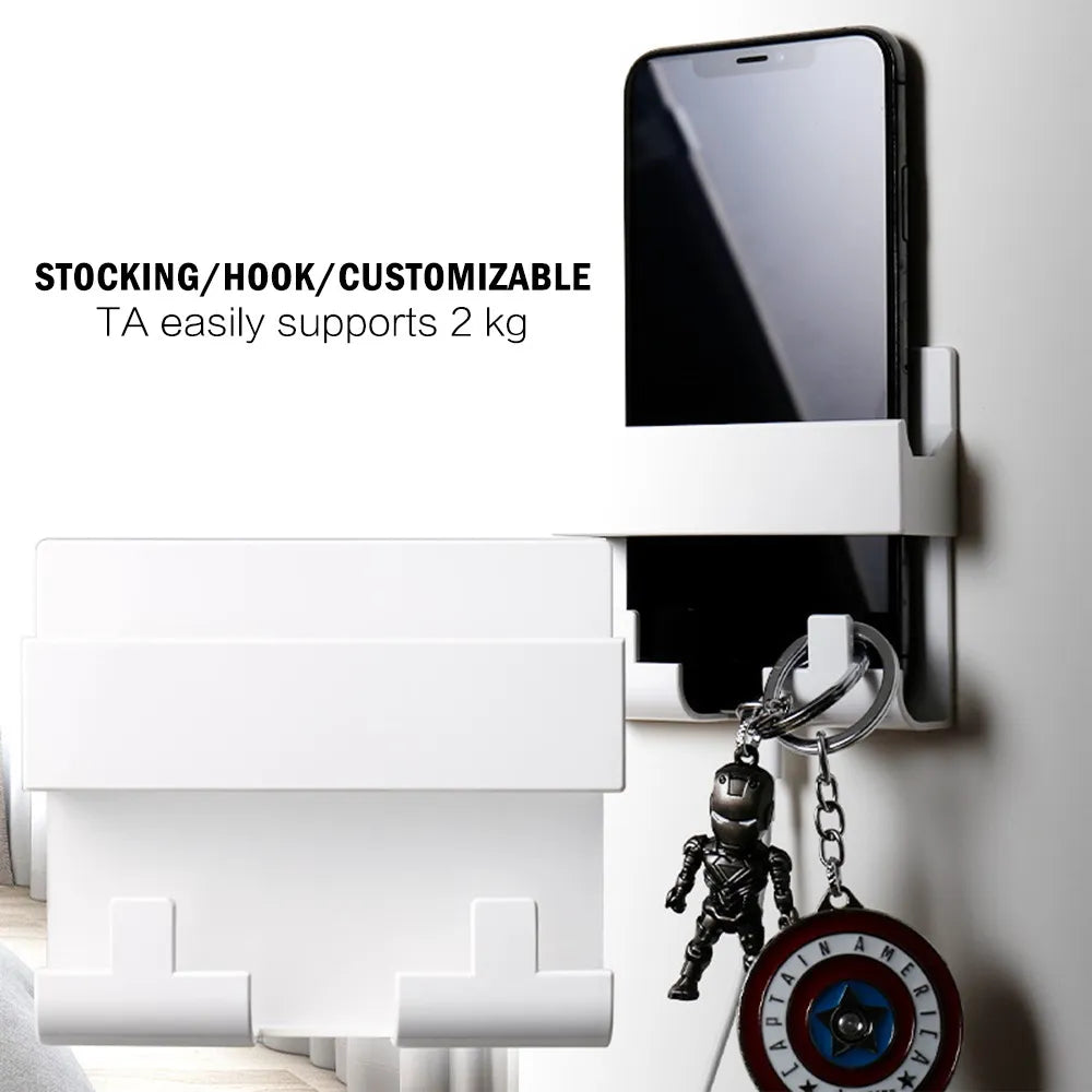 1PC Wall Mounted Organizer Storage Holder with Hook Multifunction Holder Stand