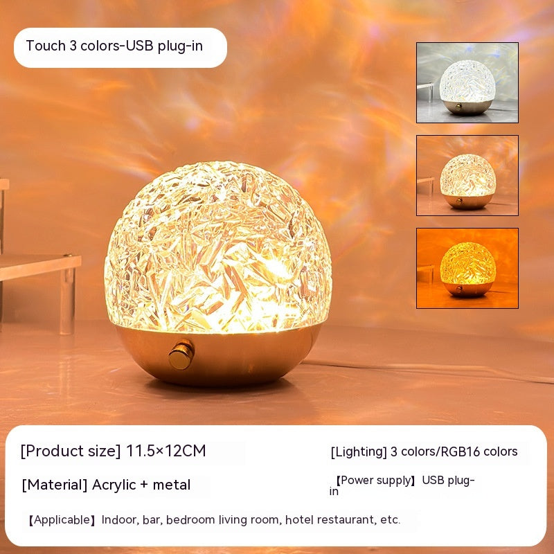 Rotating Water Ripple Light Shadow Ambience Light Sunset Spherical Table Lamp