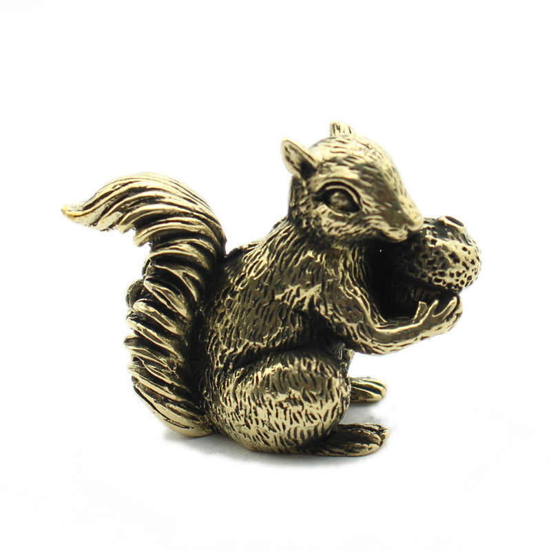 Brass Cute Squirrel Incense Holder Copper Art Hand Pieces