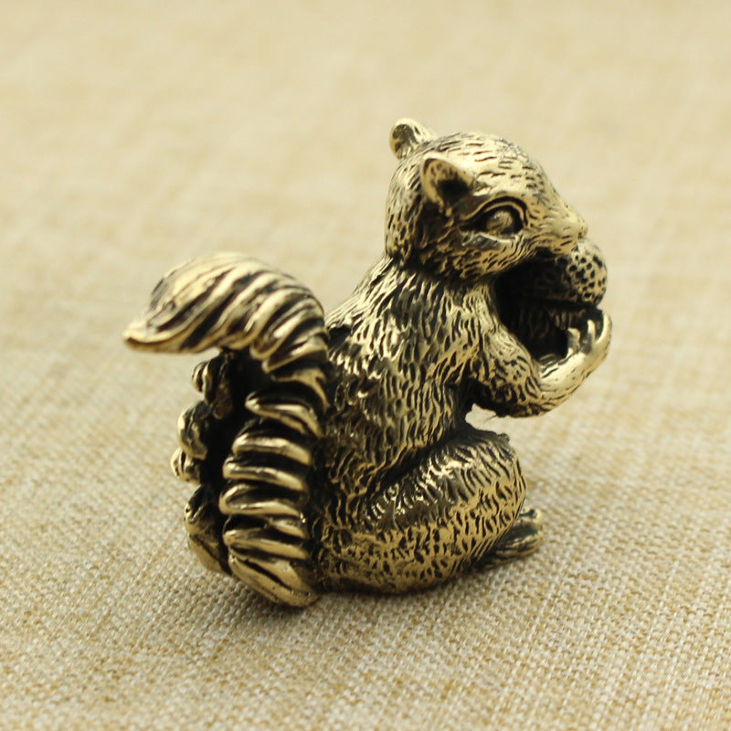 Brass Cute Squirrel Incense Holder Copper Art Hand Pieces