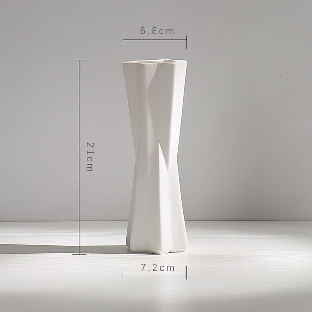 Modern Minimalist White Hemp Rope Ceramic Vase