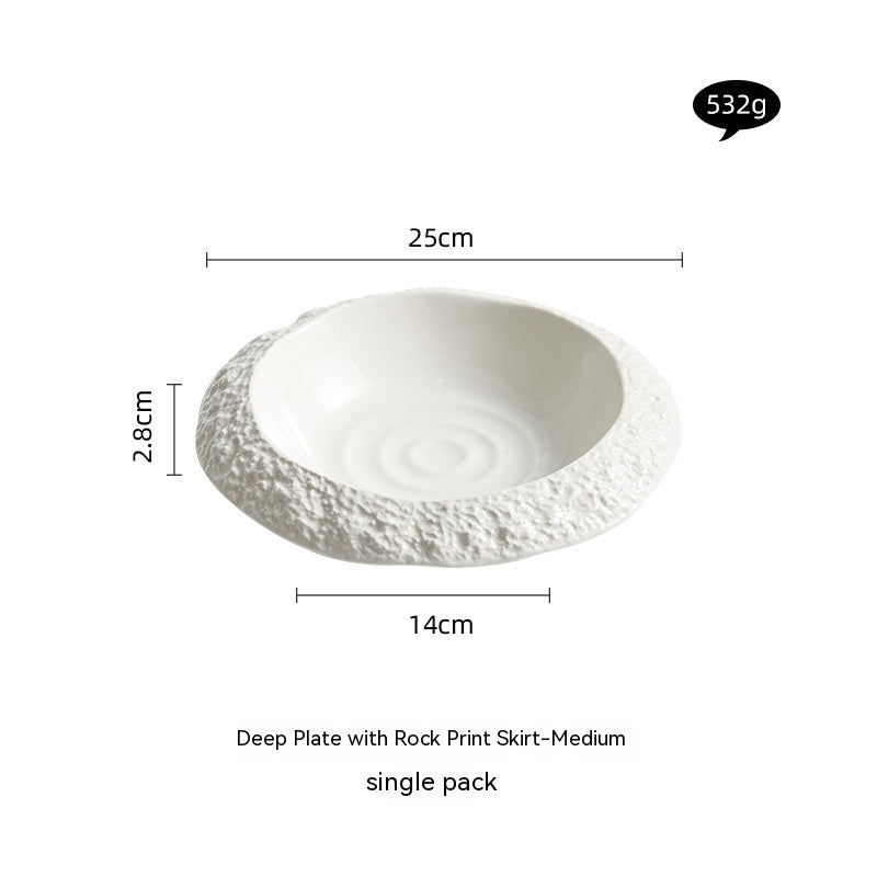 Rock Pattern Ceramic Household Deep Plates