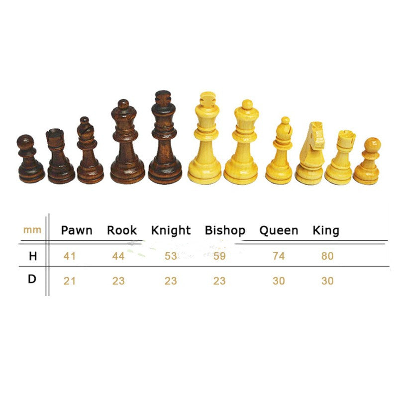 32 Wooden Chess Pieces