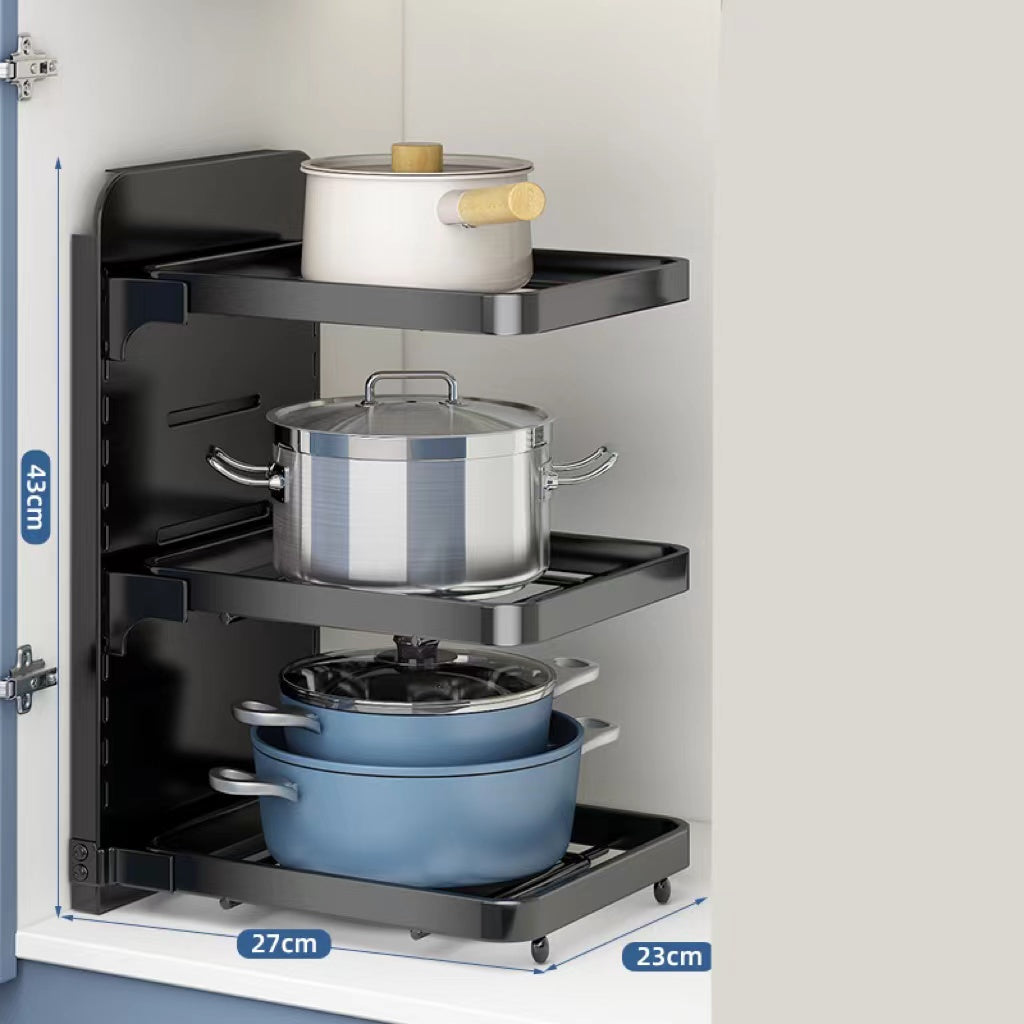 Kitchen Pot Rack Multi-layer Shelving Pot Under The Sink Cabinet Layered Storage