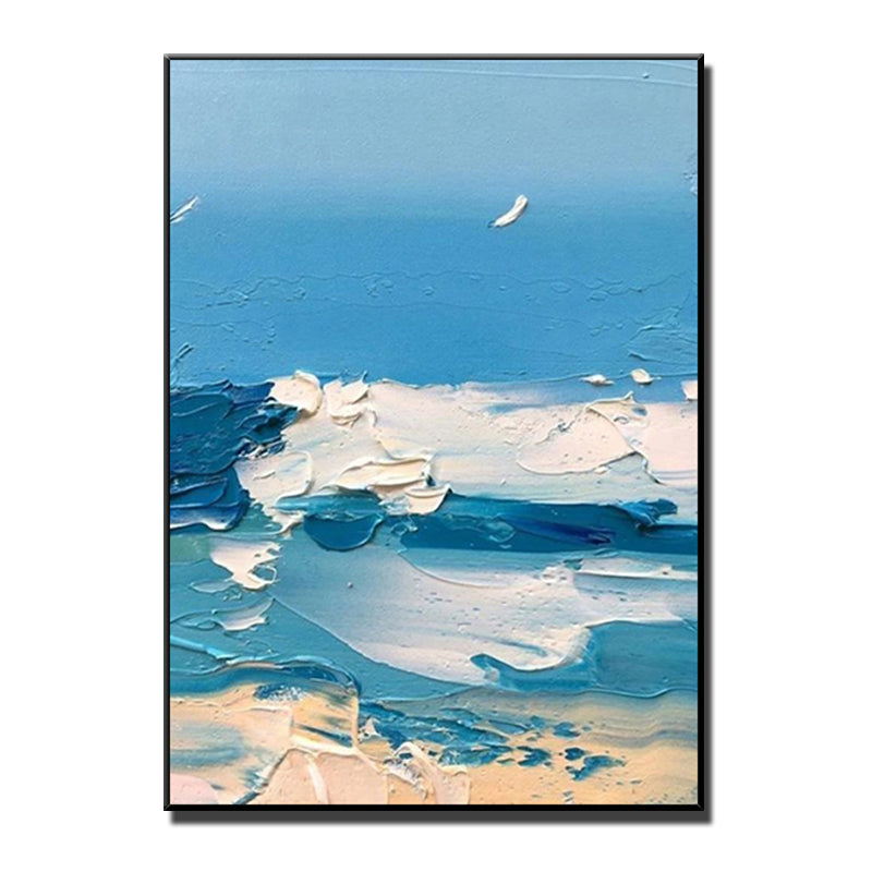 Modern Minimalist And Abstract Blue Ocean Canvas Painting