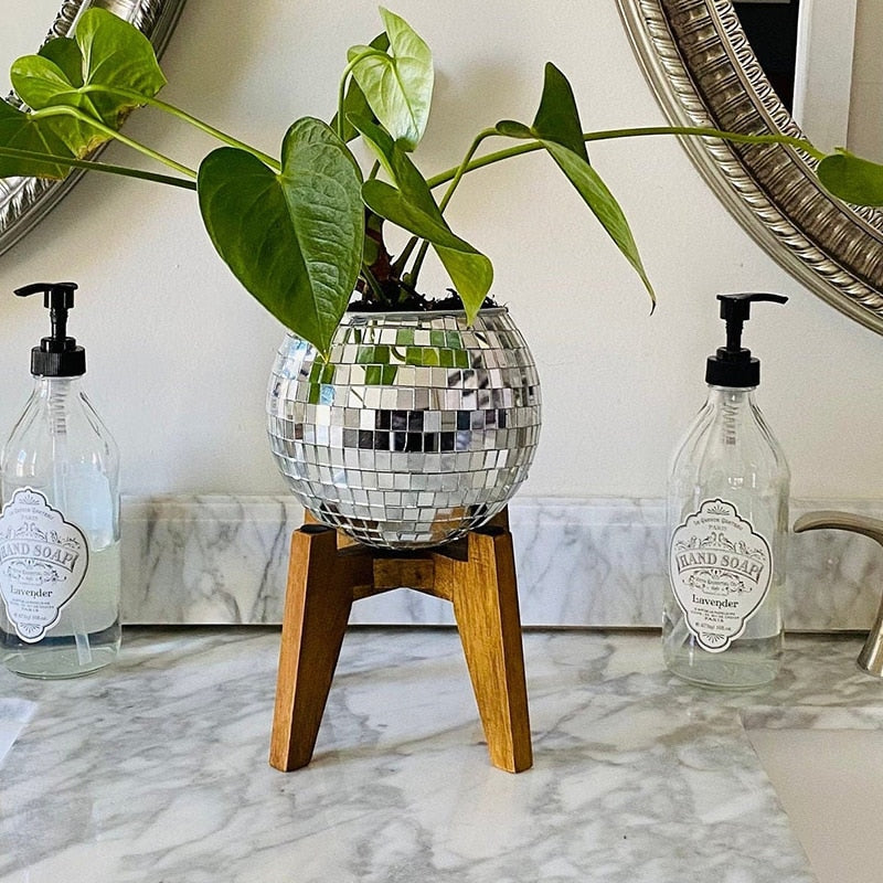 Disco Ball Flower Hanging Vase