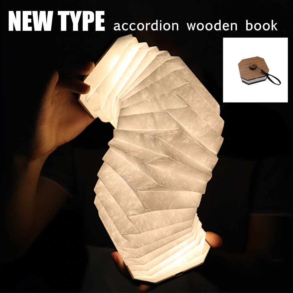 Wooden book lamp